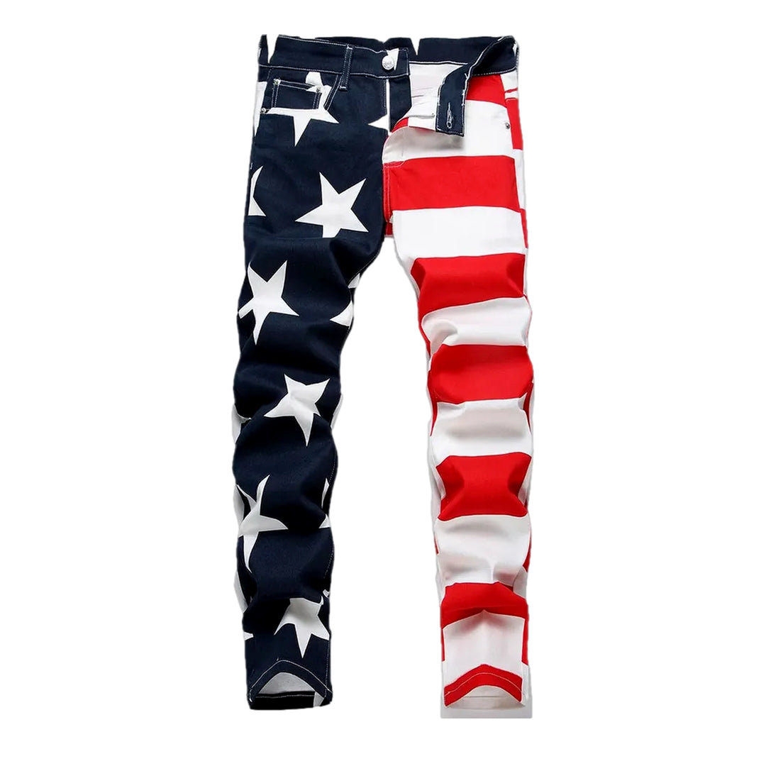 Fashionable Stretchable Banded Jeans for Men - Dark Blue