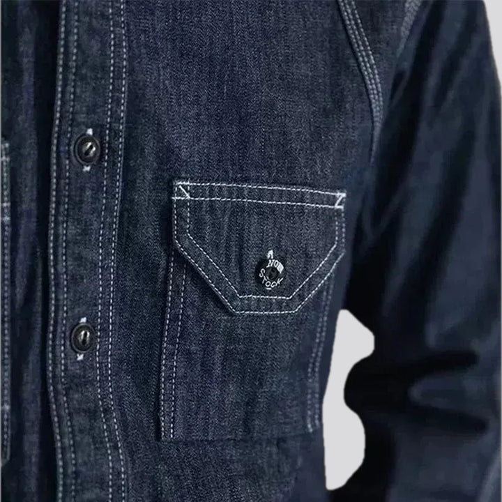 Comfortable average fit worker men's denim shirt