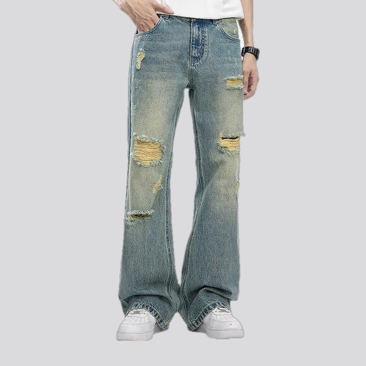 Stylish loose fit bootcut jeans for men