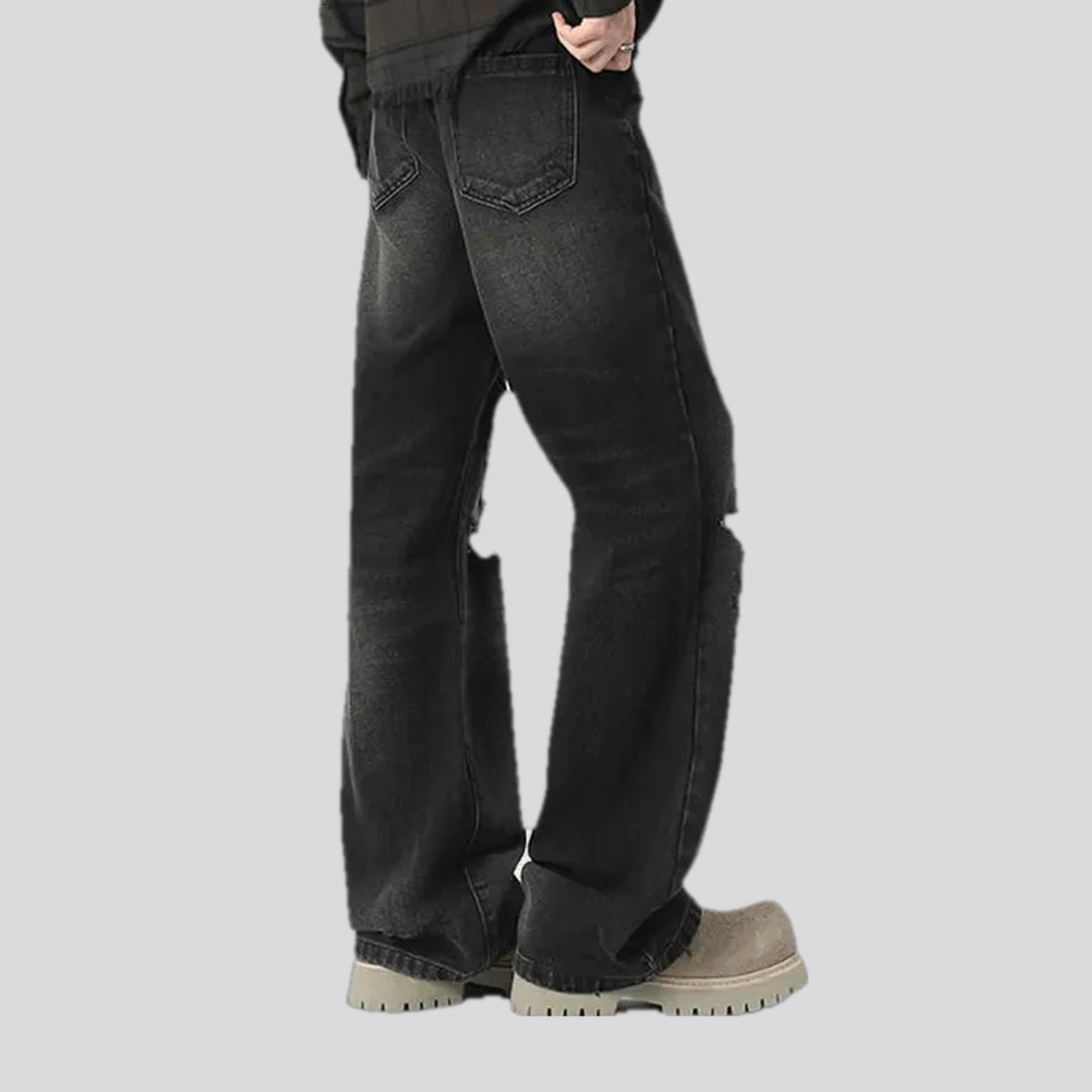 Midweight distressed jeans for men