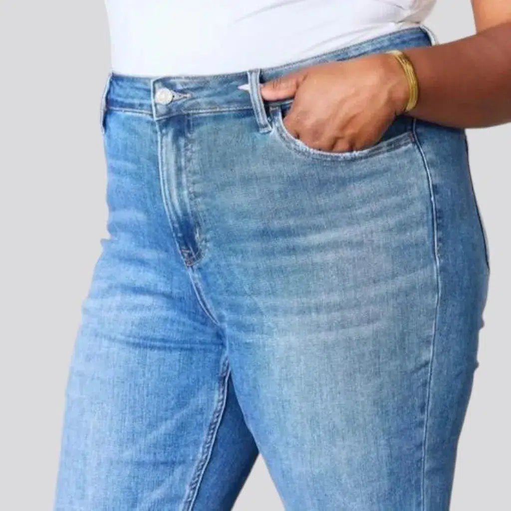 High-waist plus-size jeans
 for women