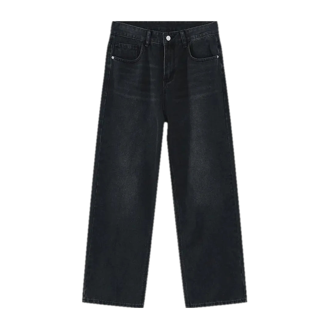 Colored Fashion Street Style Men's Jeans - Black