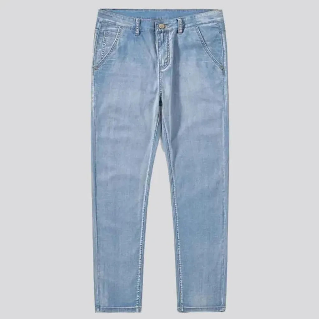 Lyocell men's stonewashed jeans